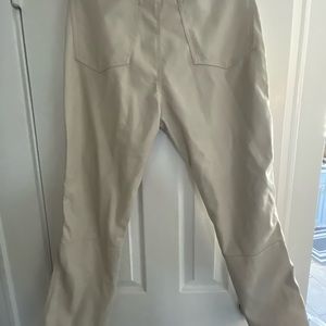 Cream colored pleather pants